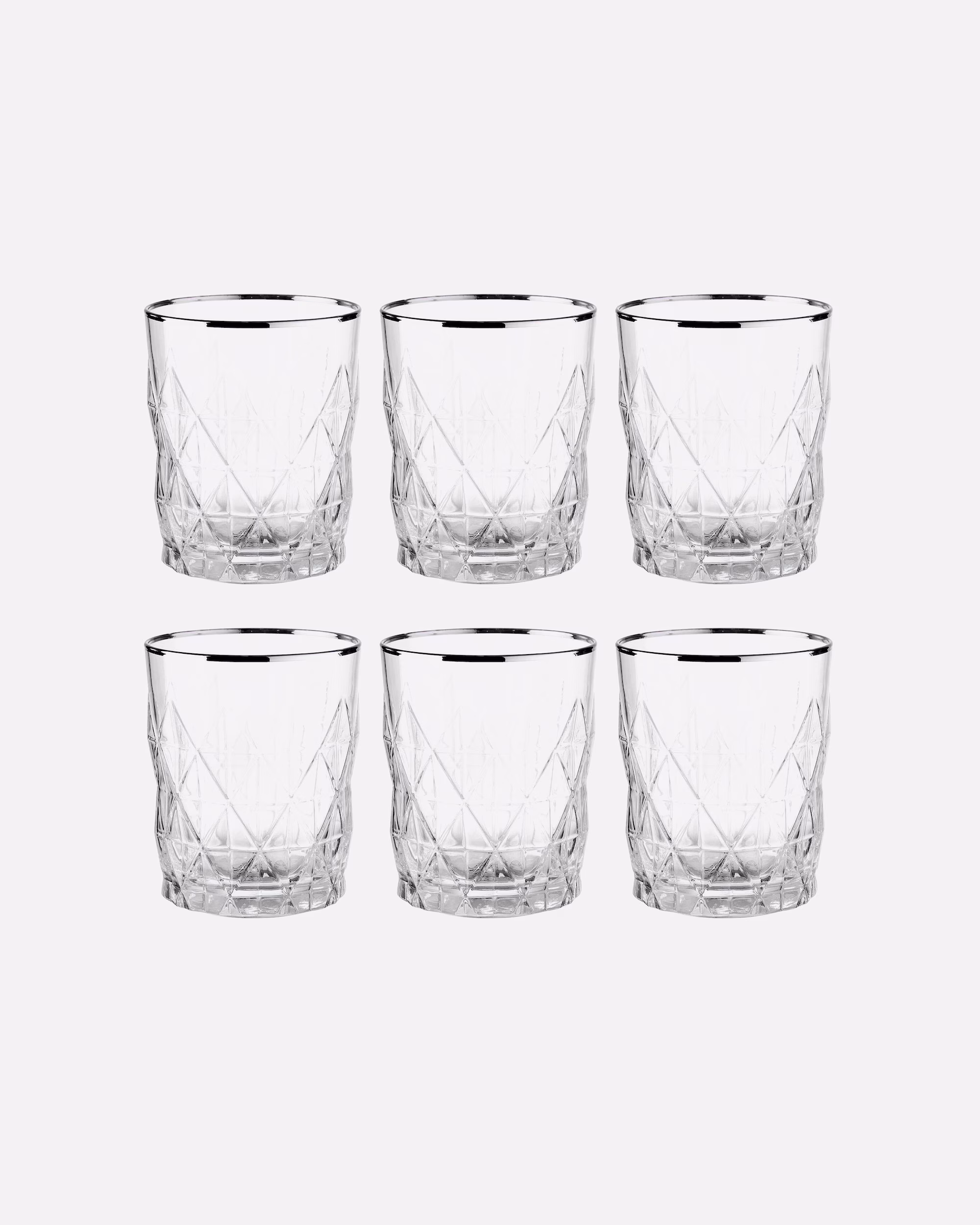 BUTLERS Glass UPSCALE 6x glasses with silver rim 345 ml