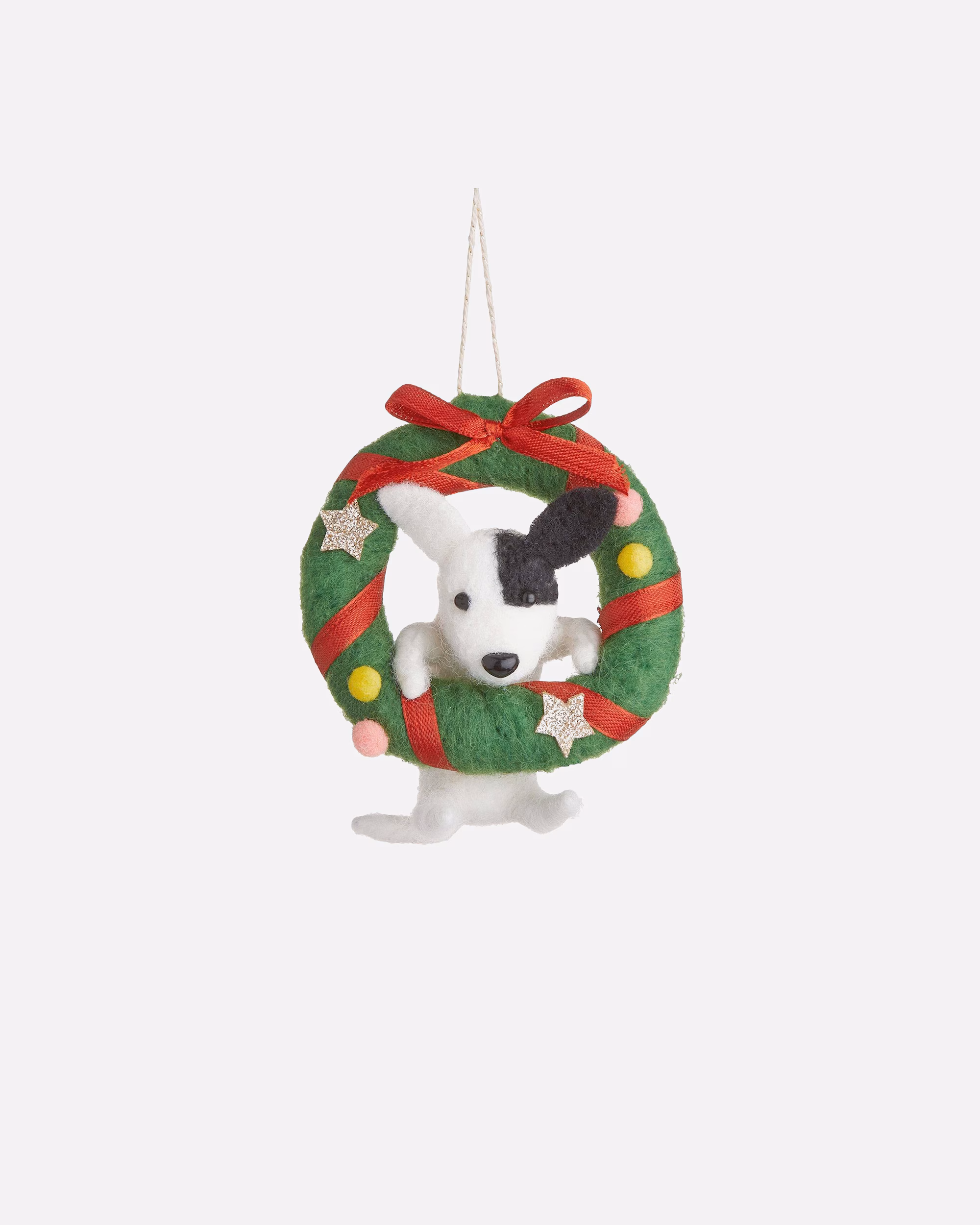 BUTLERS Christmas decoration HANG ON pendant dog with wreath