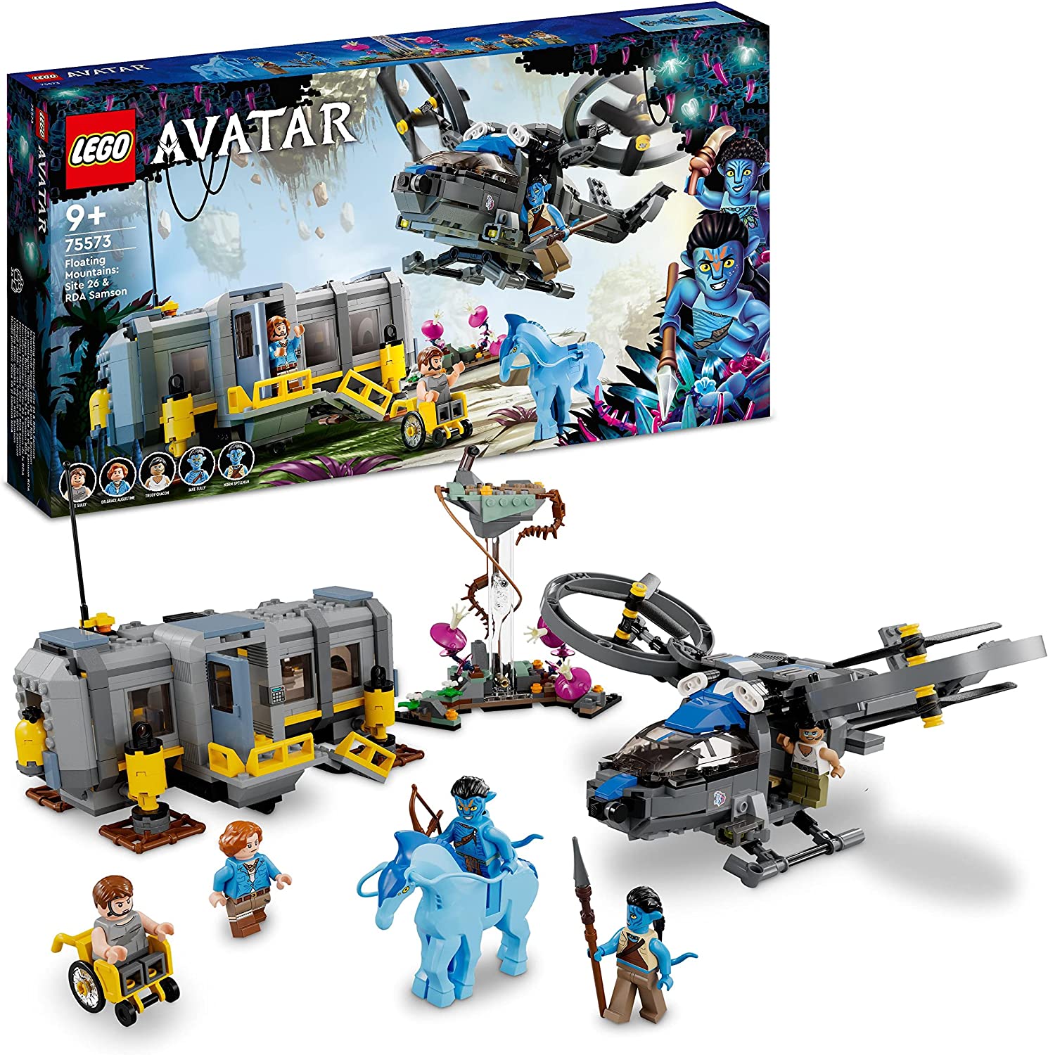 LEGO 75573 Avatar Floating Mountains: Site 26 and RDA Samson, Buildable Helicopter Toy for Children with Thorror Horse Animal Figure and 5 Minifigures