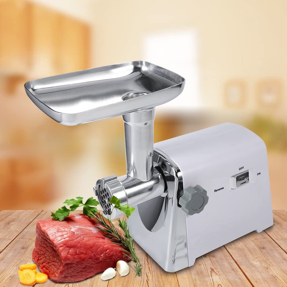 GOTOTOP 220 V Meat Mincer, Sausage Machine, Electric, Multifunctional, with Tray and 3 Chopping Discs (Model 2)