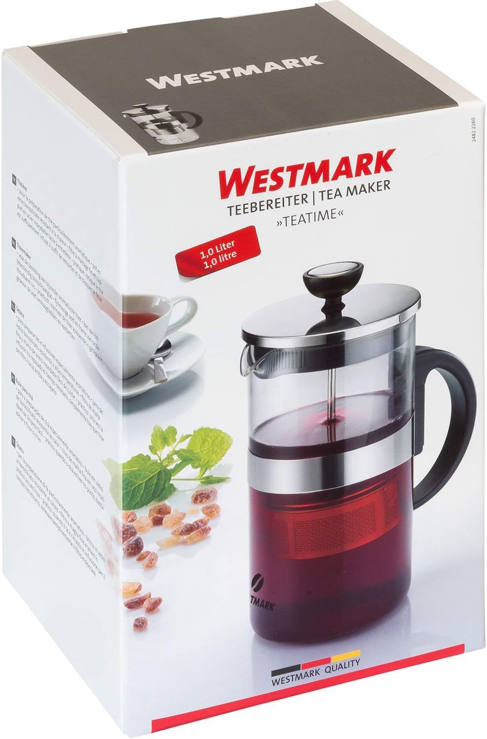 Westmark Tea Maker 600ml Teatime BPA Free Borosilicate Glass and Stainless Steel 24802260