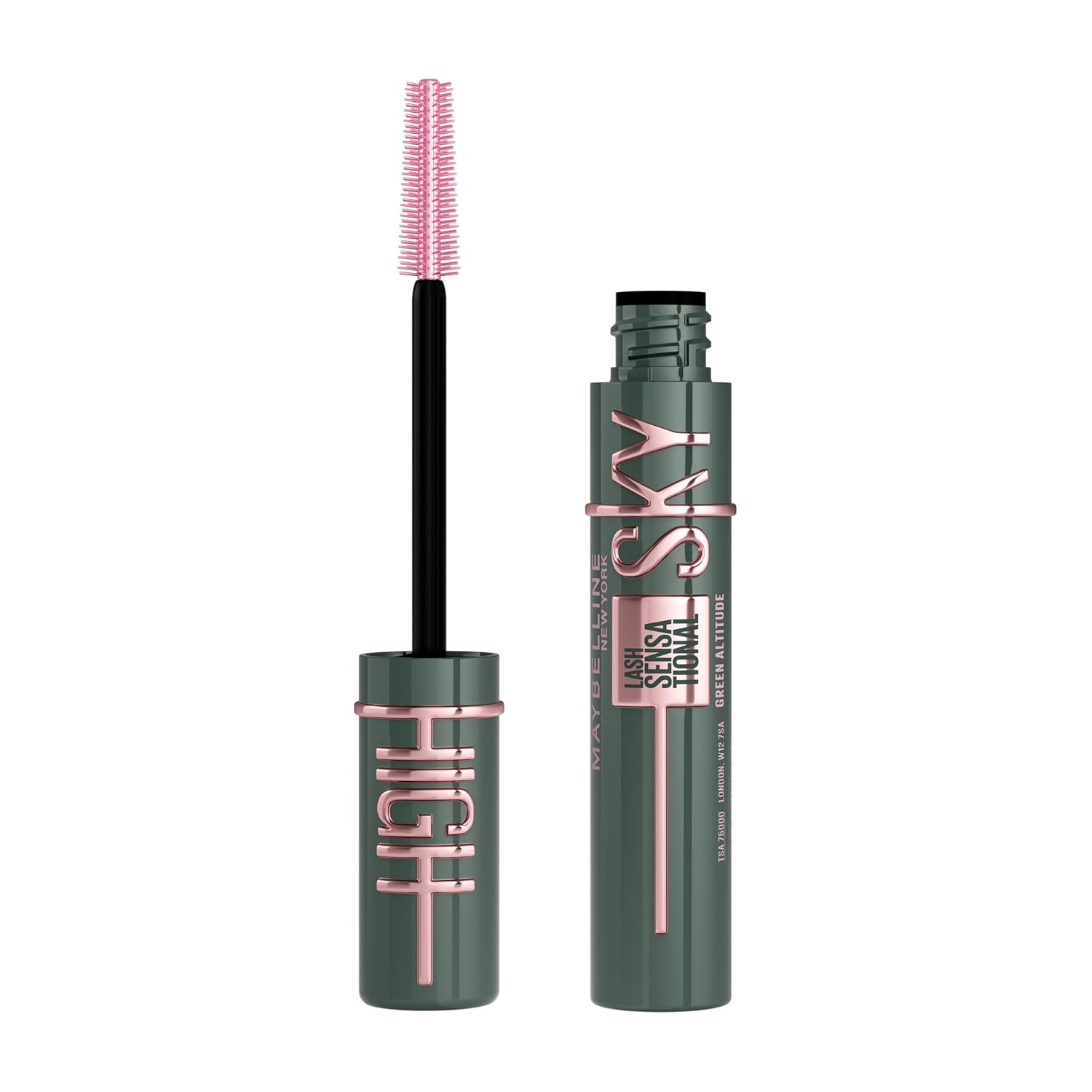 Maybelline New York Lash Sensational Green Altitude Dark Green Mascara for Eye-catching Eye Make-Up, Extreme Length & Full Volume, Intense Look, Sky High, 7 ml