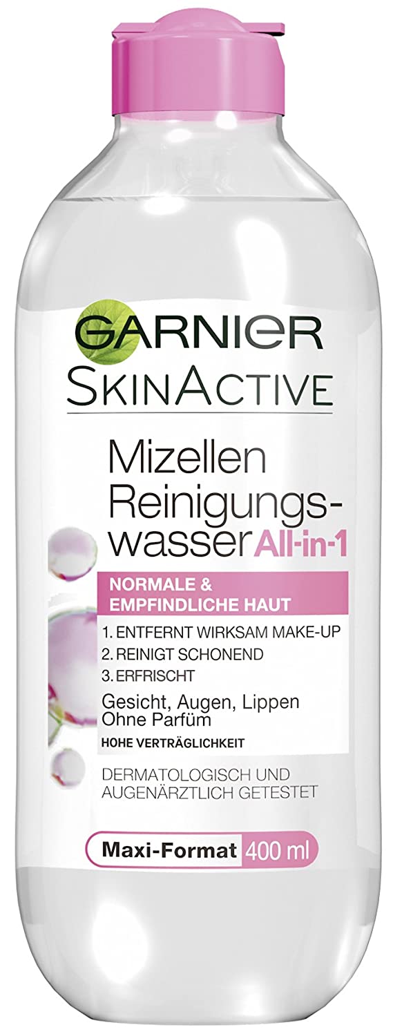 Garnier Micellar Cleansing Water / Facial Cleansing for Normal and Sensitive Skin (Optimal Compatibility - No Perfume) Pack of 6 - 400 ml