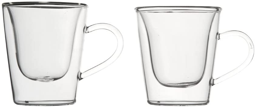 Luigi Bormioli 1441 Espresso Cups Double-Walled Borosilicate Glass 120 ml Set of 2
