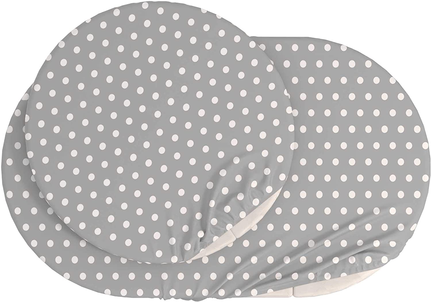 ComfortBaby Fitted Sheet for SmartGrow 7-in-1 - Grey with White Circles (Made in EU - Oeko Tex 100 Standard)