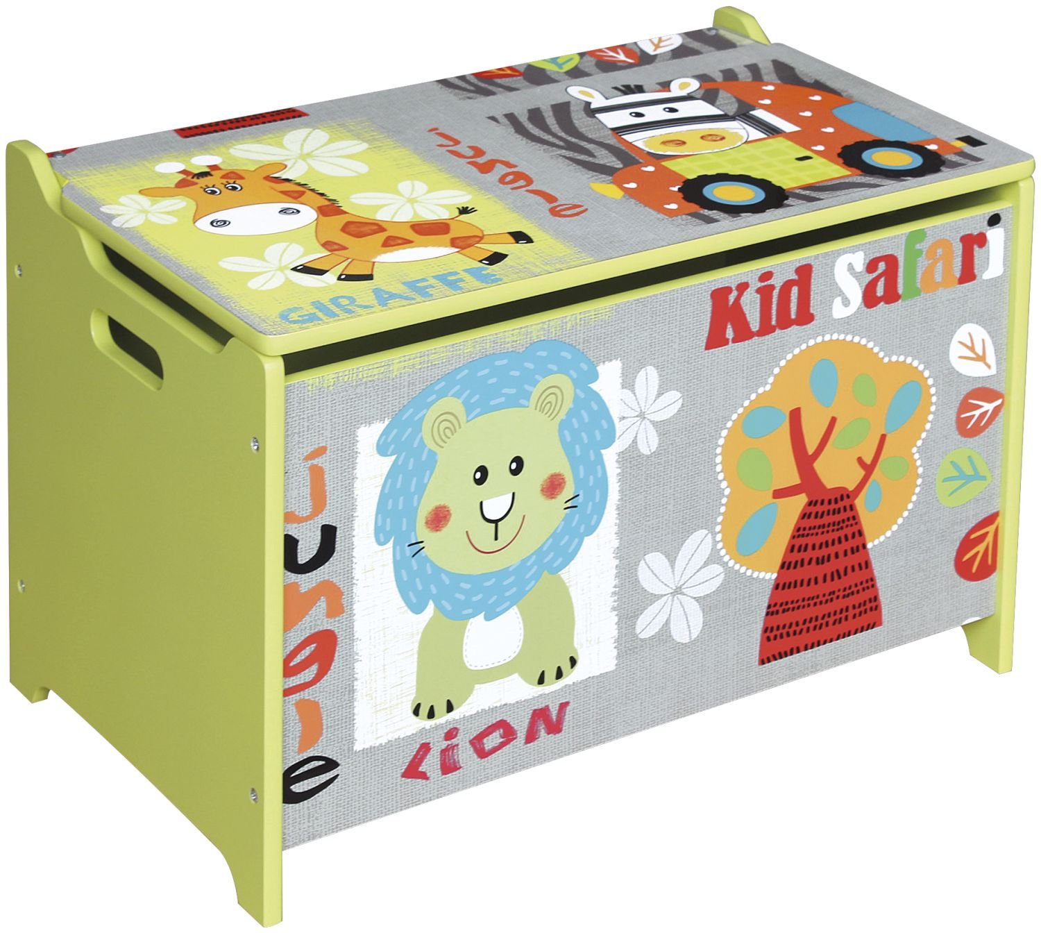 Bieco 74004813 Safari Toy Chest And A Bench, 60 X 40 X 37 Cm