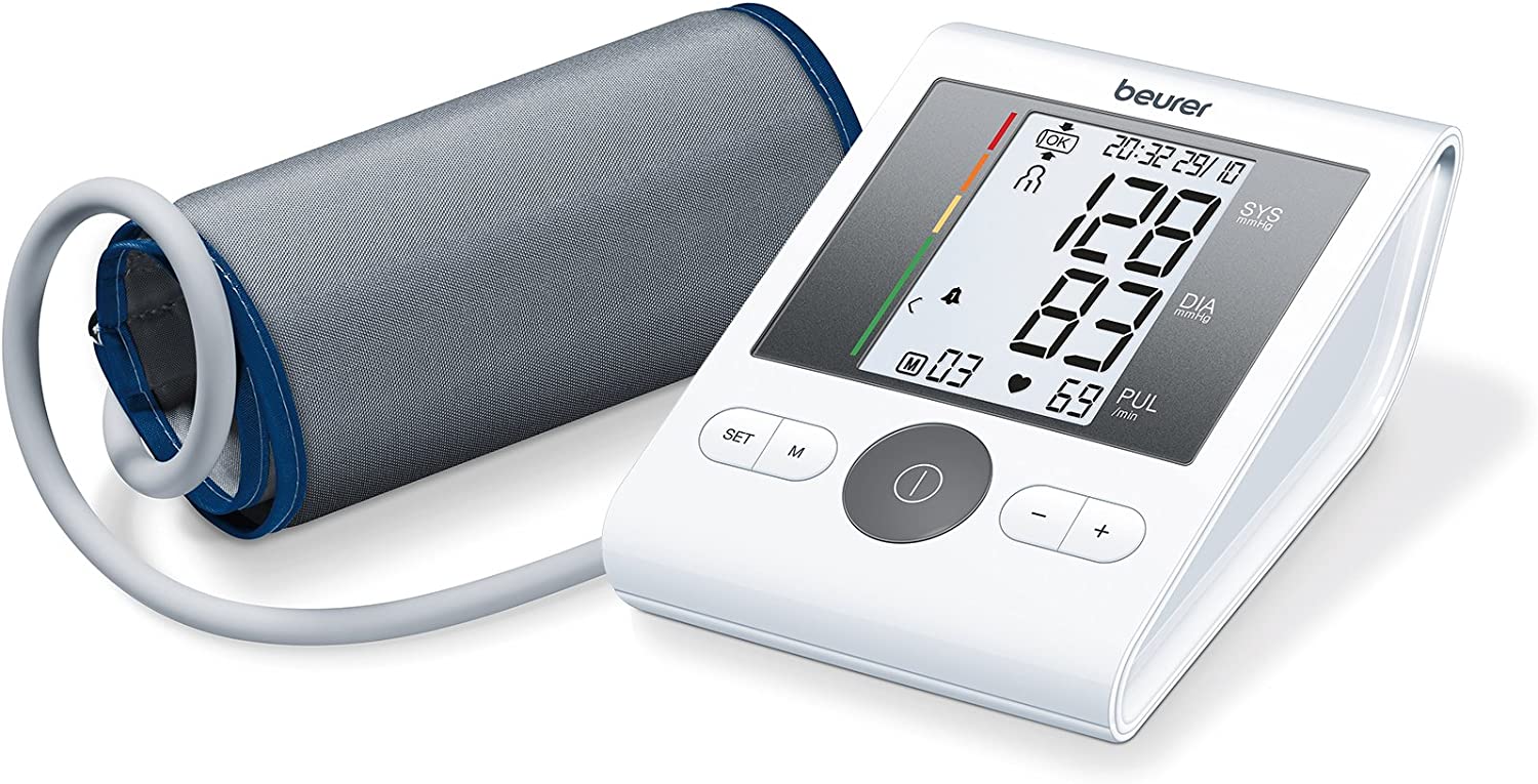 Beurer BM28 Upper Arm Blood Pressure Monitor with Patented Sleep Indicator for Accuracy, Cuff Position Aid and Colour Coded Risk Indicator