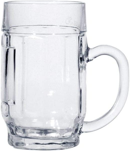 Stölzle Oberglas Donau Beer Mug / Set of 6 Beer Mugs 0.5 Litres / Sturdy Beer Jug with Sign / Beer Glasses 0.5 Lites Made of Soda Lime Glass / Beer Mug 0.5 L Dishwasher Safe