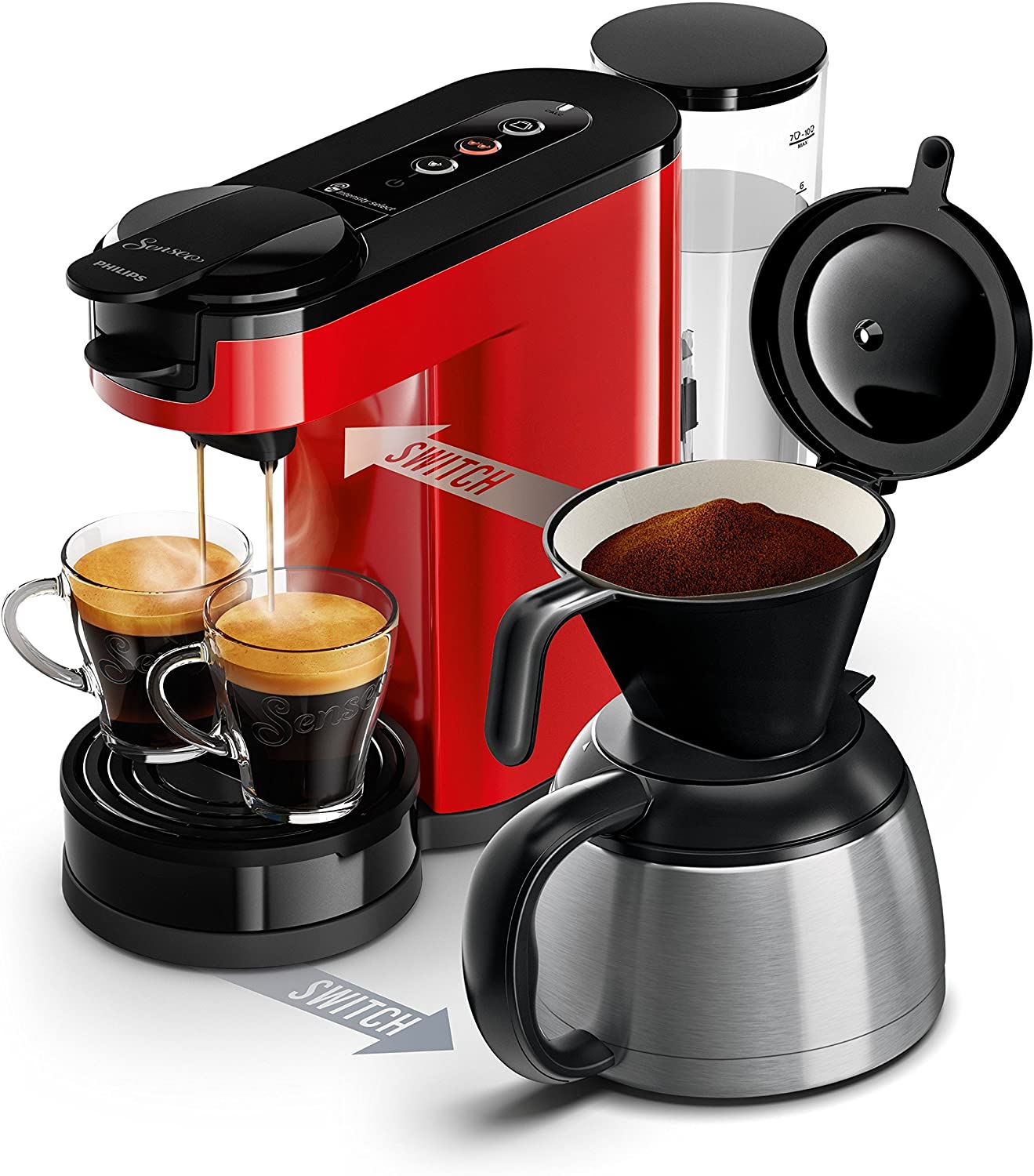 Philips Domestic Appliances Philips Senseo Switch 2-in-1 Coffee Machine Senseo Switch Red