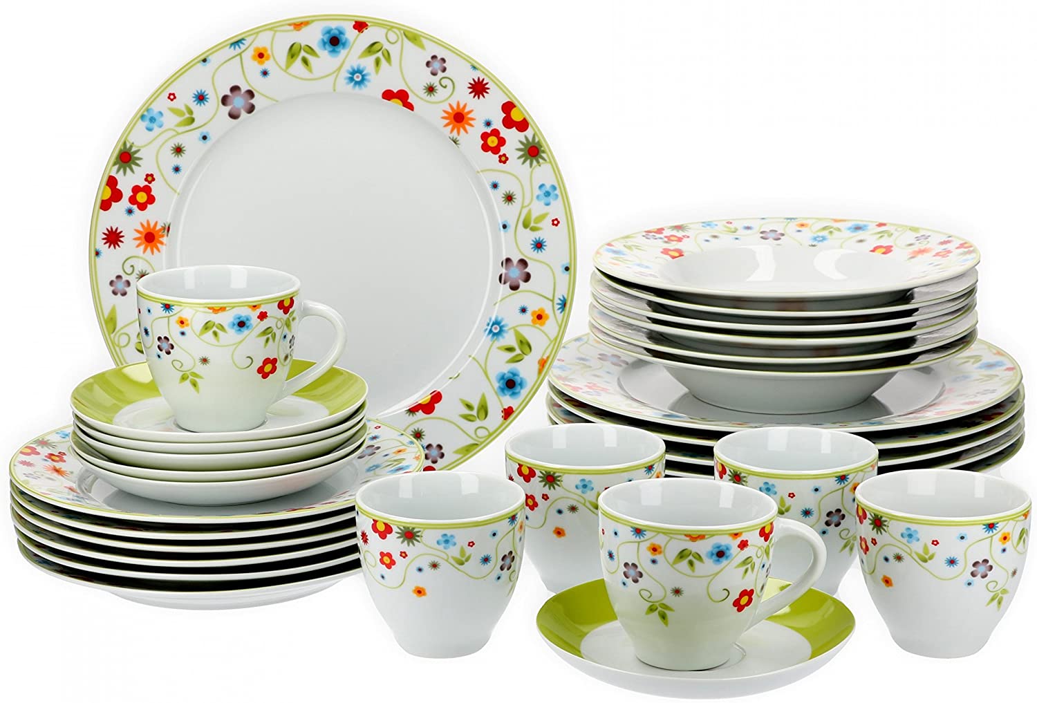 Van Well Dinner Service 30 Pieces For 6 people Vario porcelain series - choice of colours