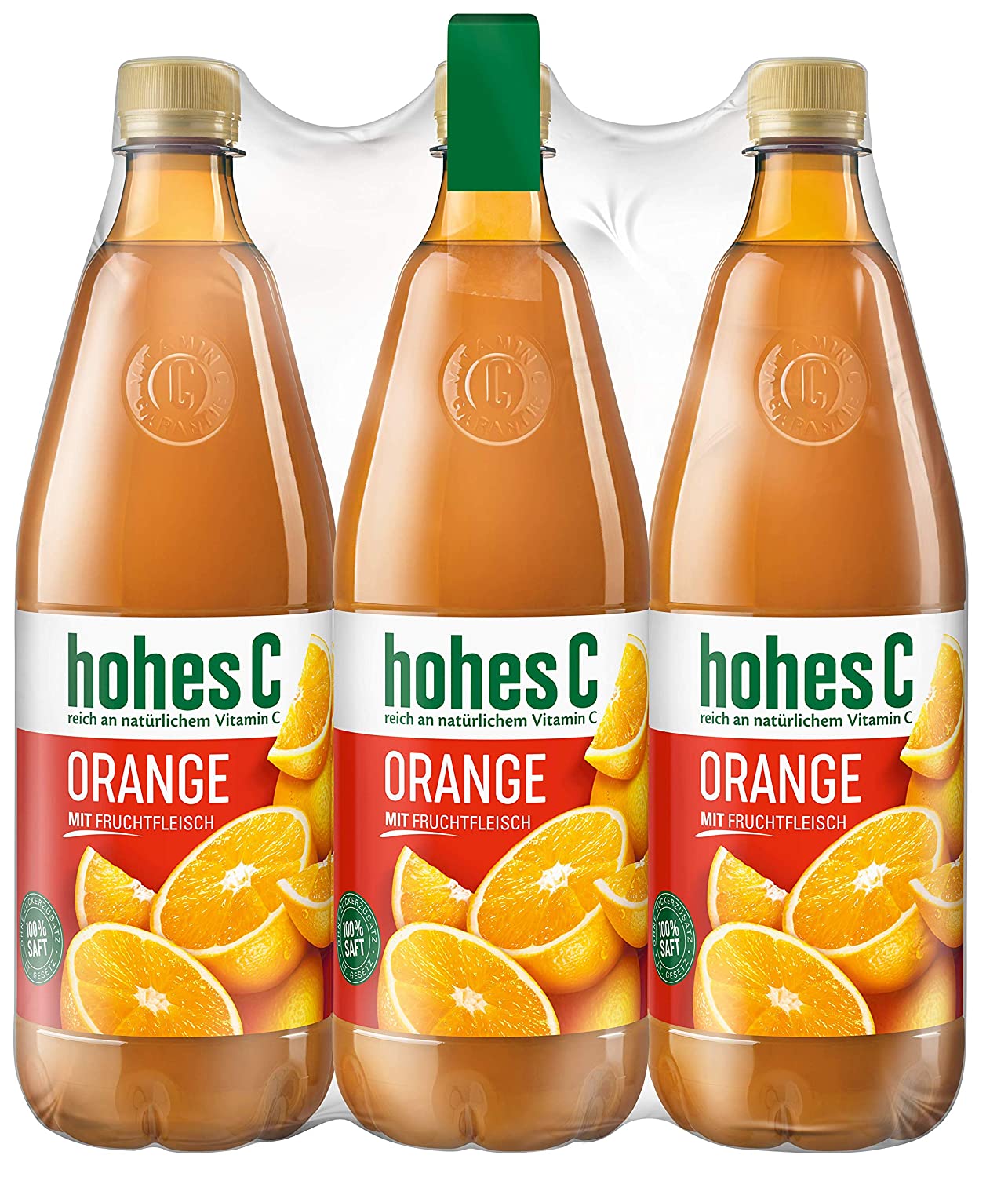 hohes C Orange mit Fruchtfleisch - 100% Saft Pet, 6er Pack (6 x 1 l)