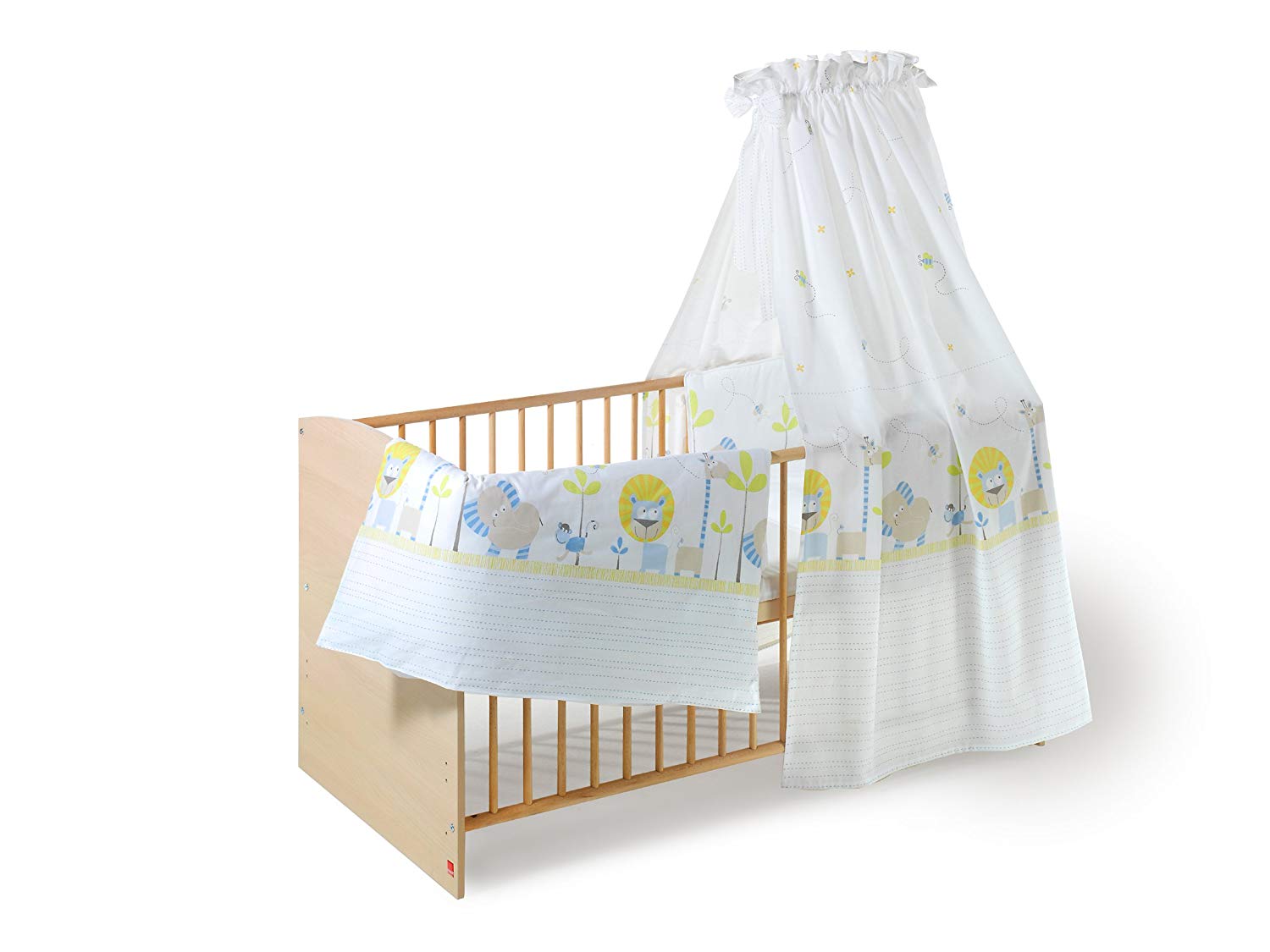 Schardt Classic Complete Bed Cot 4-Piece Set Bed Set, Canopy Pole and Mattr