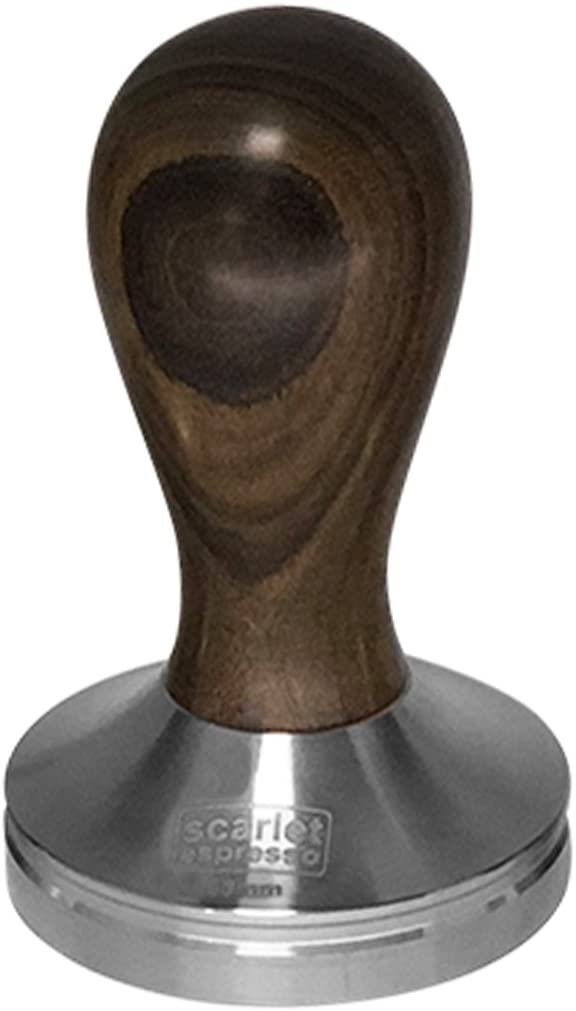 Scarlet Espresso | \"Classic\" Tamper, Stylish Espresso Stamp with Ergonomic Fine Wood Handle, for the Perfect Espresso, Barista Tool, 58 mm, Sandalwood - Brown
