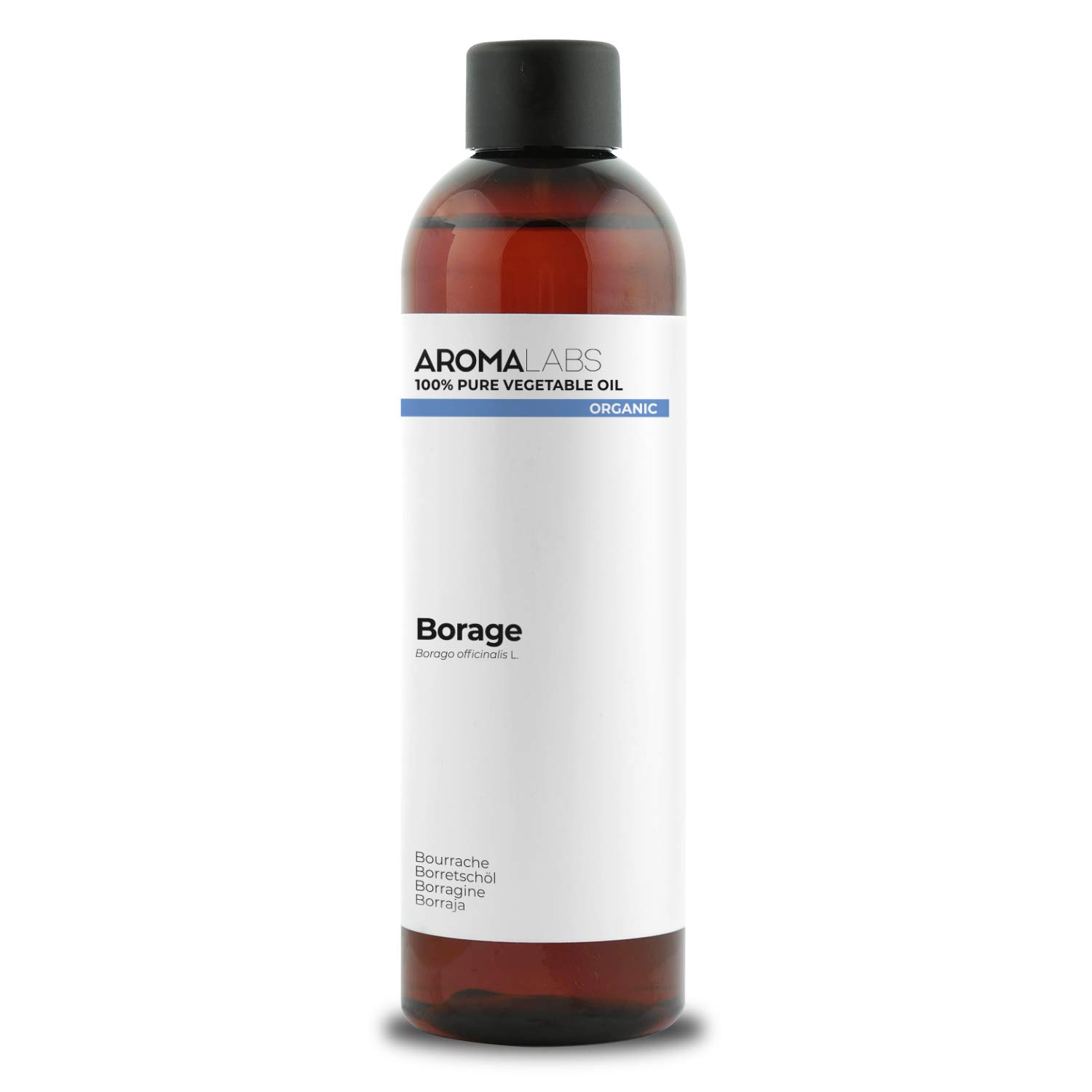 Bio - Pflanzliches Borretschöl - 250mL - 100% Rein, Natürlich, Kaltgepresst und AB zertifiziert - AROMA LABS (Französische Marke)