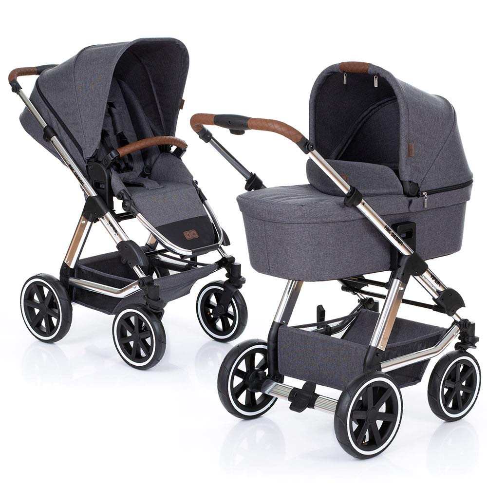 ABC Design Viper 4 Combi Pram - Diamond Edition 2019 with Carry Cot and Buggy Seat - Grey