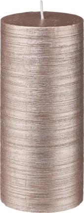 Decorate & furnish candle 150/70, structure metallic rose gold, 1 pc