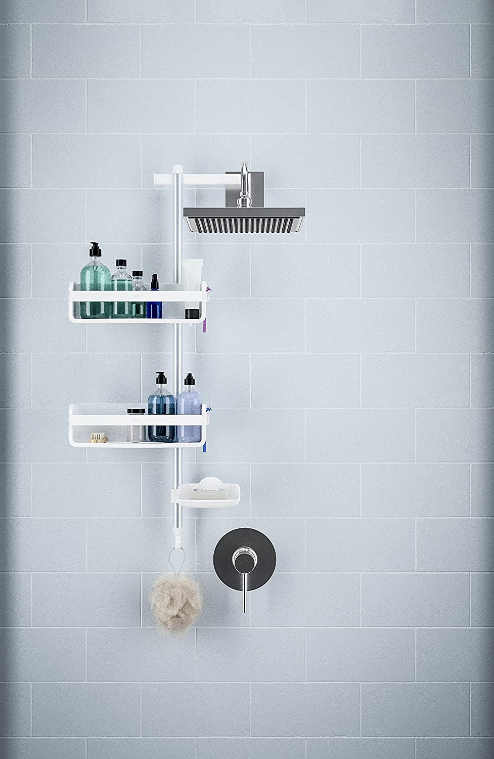 Umbra Flipside Shower Shelf, Side Adjustable Hängedusch Shelving Unit With 