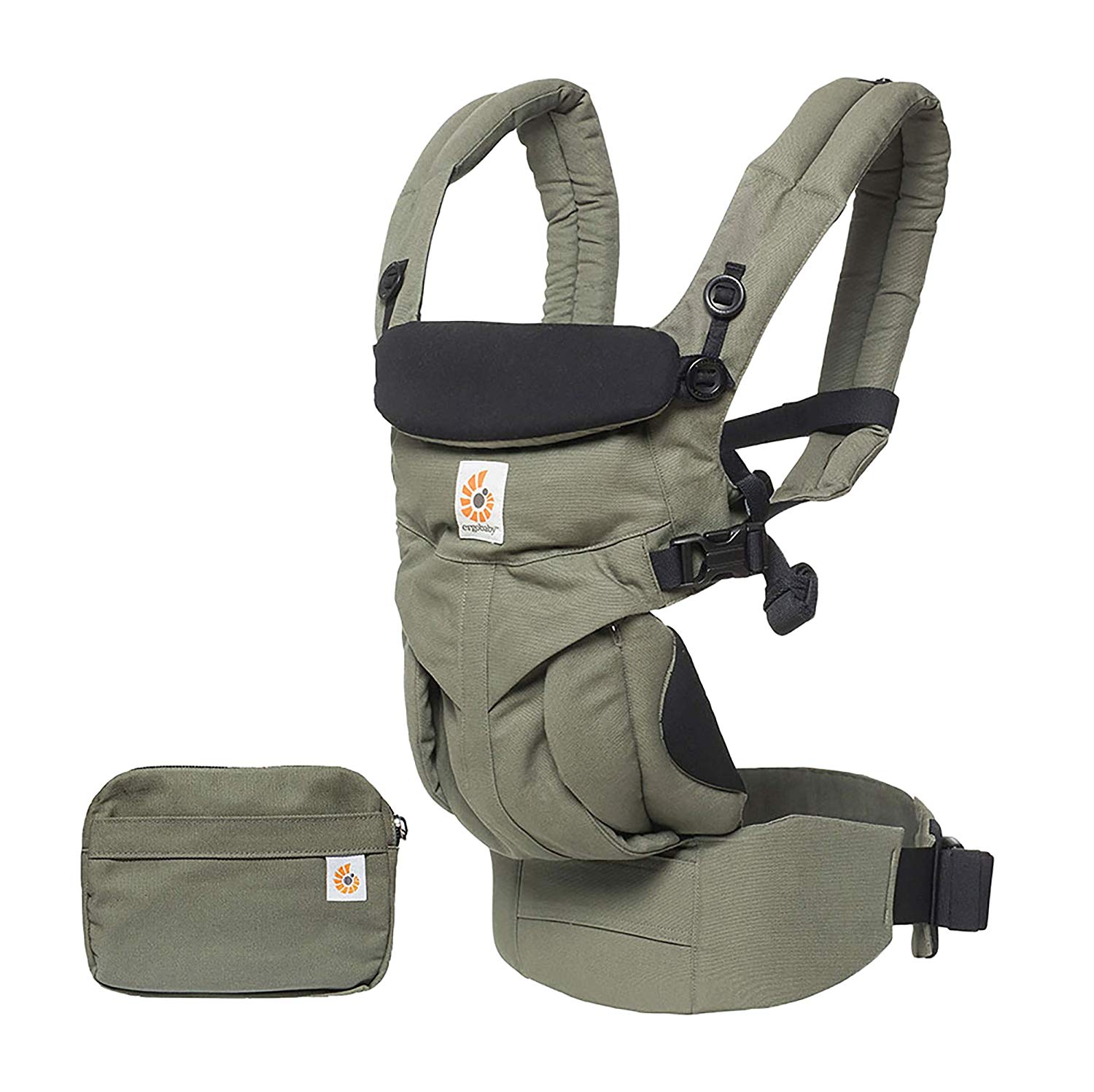 Ergobaby baby carrier for newborns from birth to 15kg, 4-position Omni 360 Khaki Green, made of cotton
