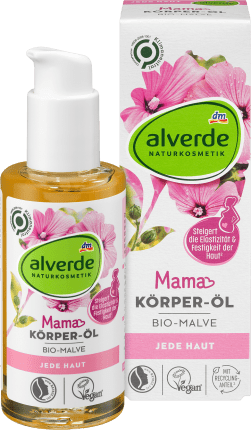 alverde NATURKOSMETIK Mama Körperöl Bio-Malve, 100 ml