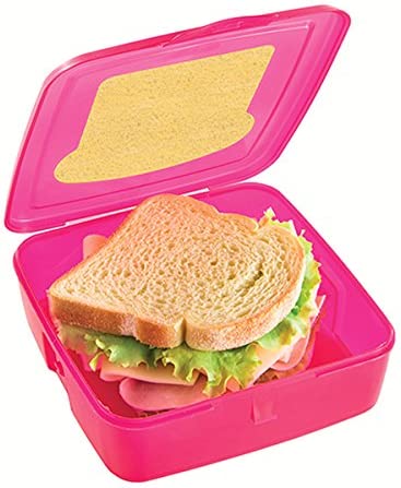 Storage Box Storage Box Sandwich 0,5Lt Snips Box 14.5 x 14.5 x 5 cm Pink