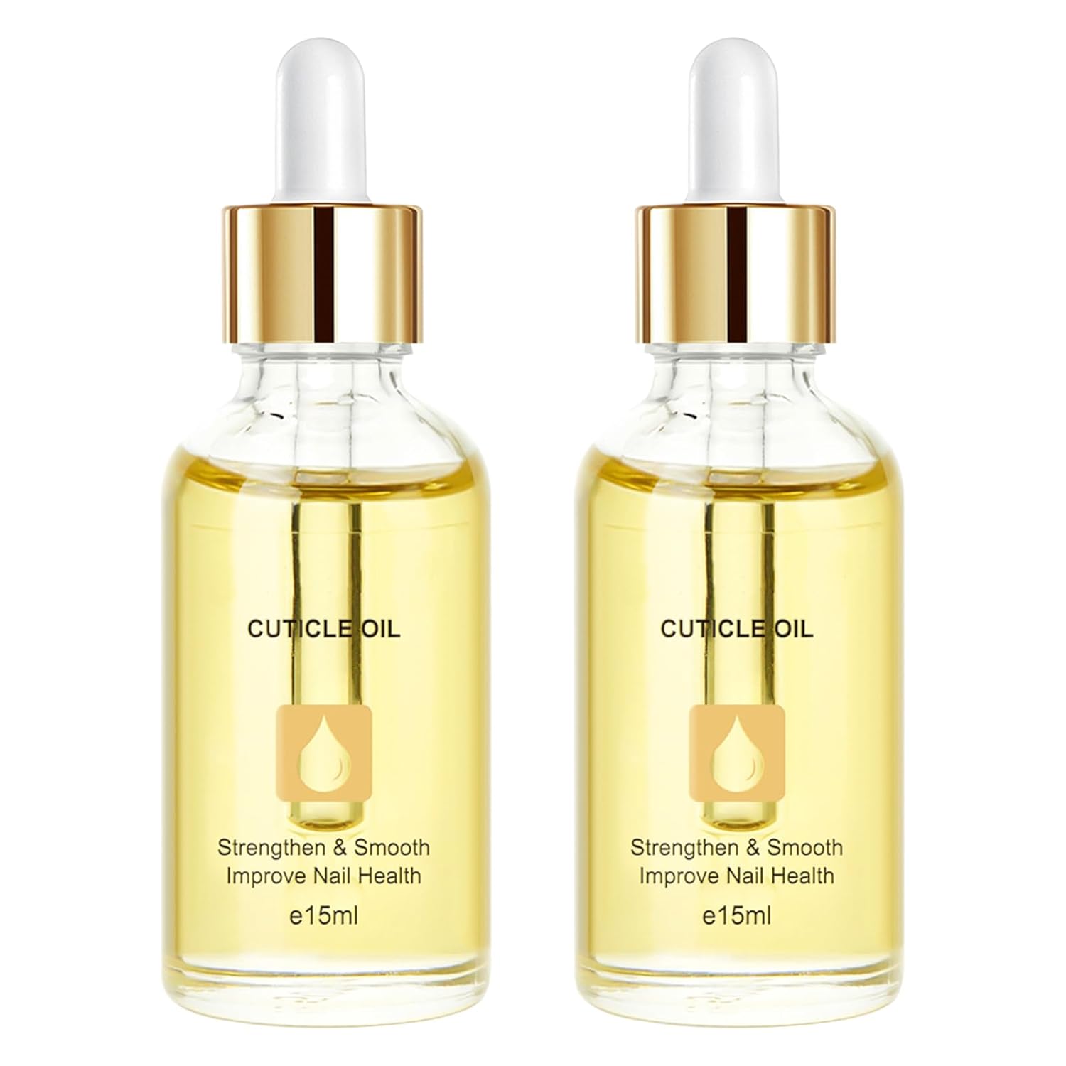 Nail Oil 2 Bottles Cuticle Oil, Cuticle Oil, Sweet Orange Nail Care Oil, Nail Care Products with Oil and Vitamin E, Nail Cuticle Oil, Suitable for Nail Care, Nail Care, Strengthening Nails (15 ml)