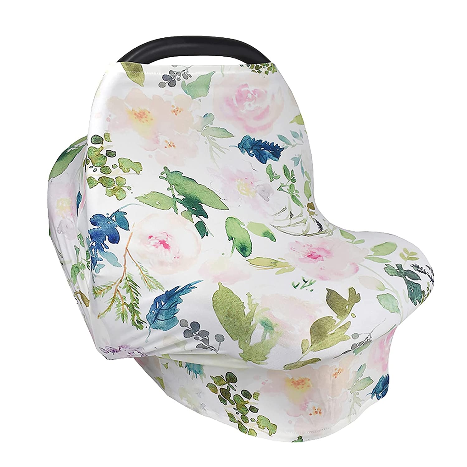 Dibiao Girls Infant Care Breastfeeding Cover Car Seat Canopy Stretchy Baby Car Seat Cover for Newborn Boys Shopping Cart High Chair Pram Cover Scarf Soft Breathable
