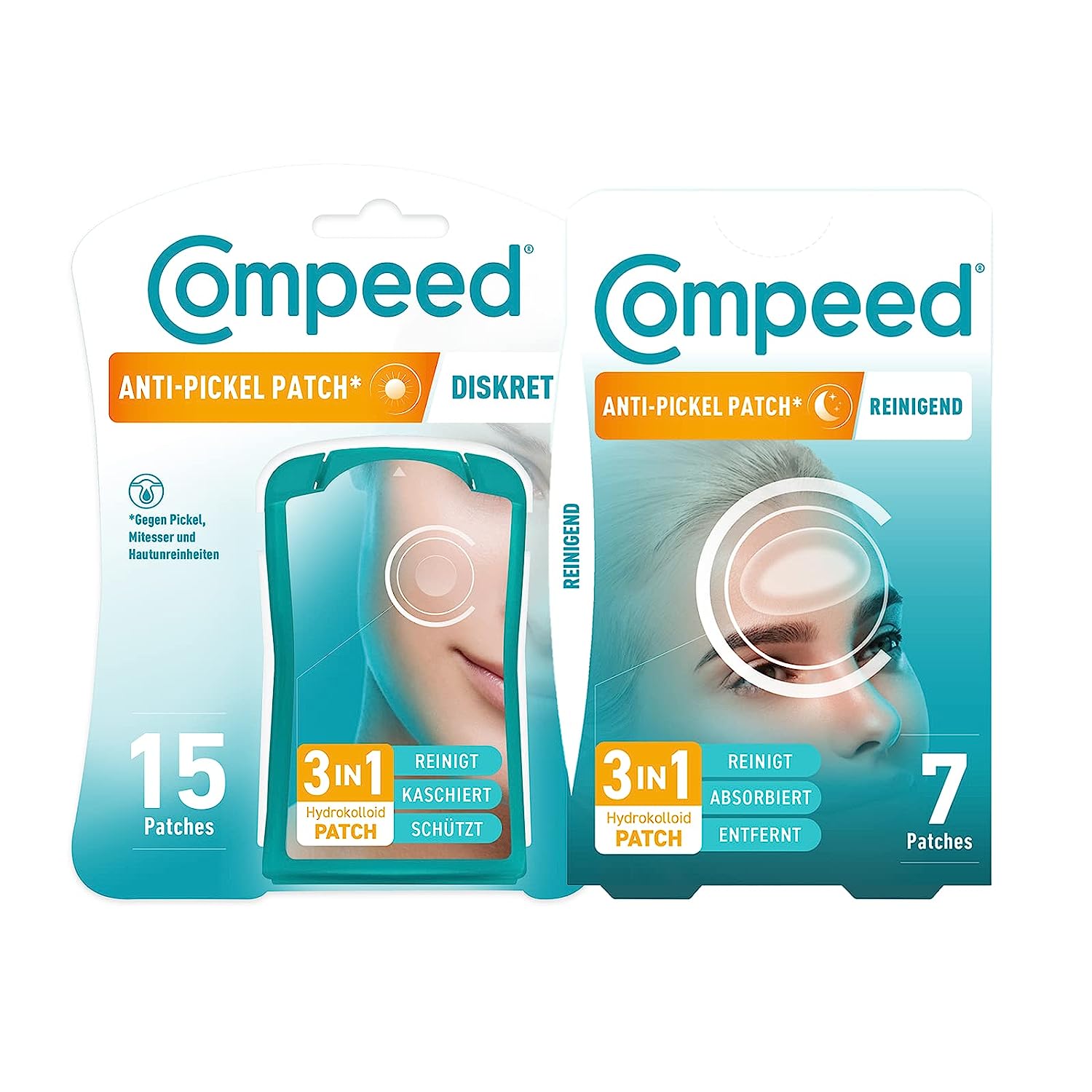 Compeed Anti -Pimples* Combo Pack - Consisting of Patch Discreet & Patch Cleansing - Cleans, Absorbs and Removes - Ideal for Day and Night Use - For Targeted Area and T -Zone