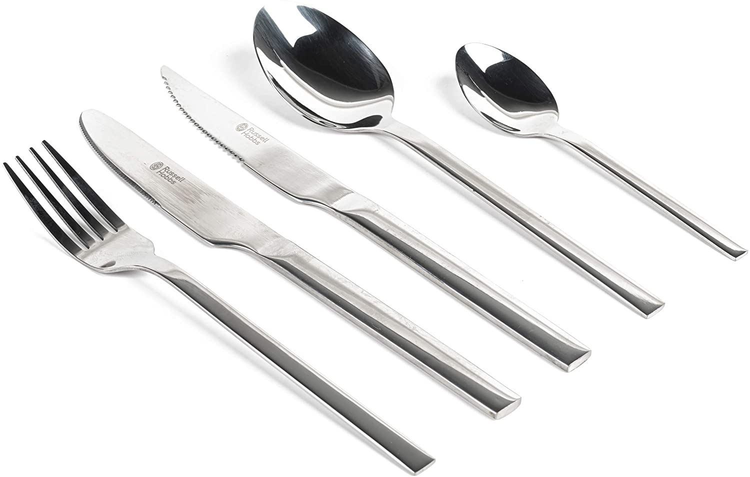 Russell Hobbs® RH00855EU Vermont Set of 20 Stainless Steel Cutlery for 4 People, Includes Steak Knife, Polished Stainless Steel