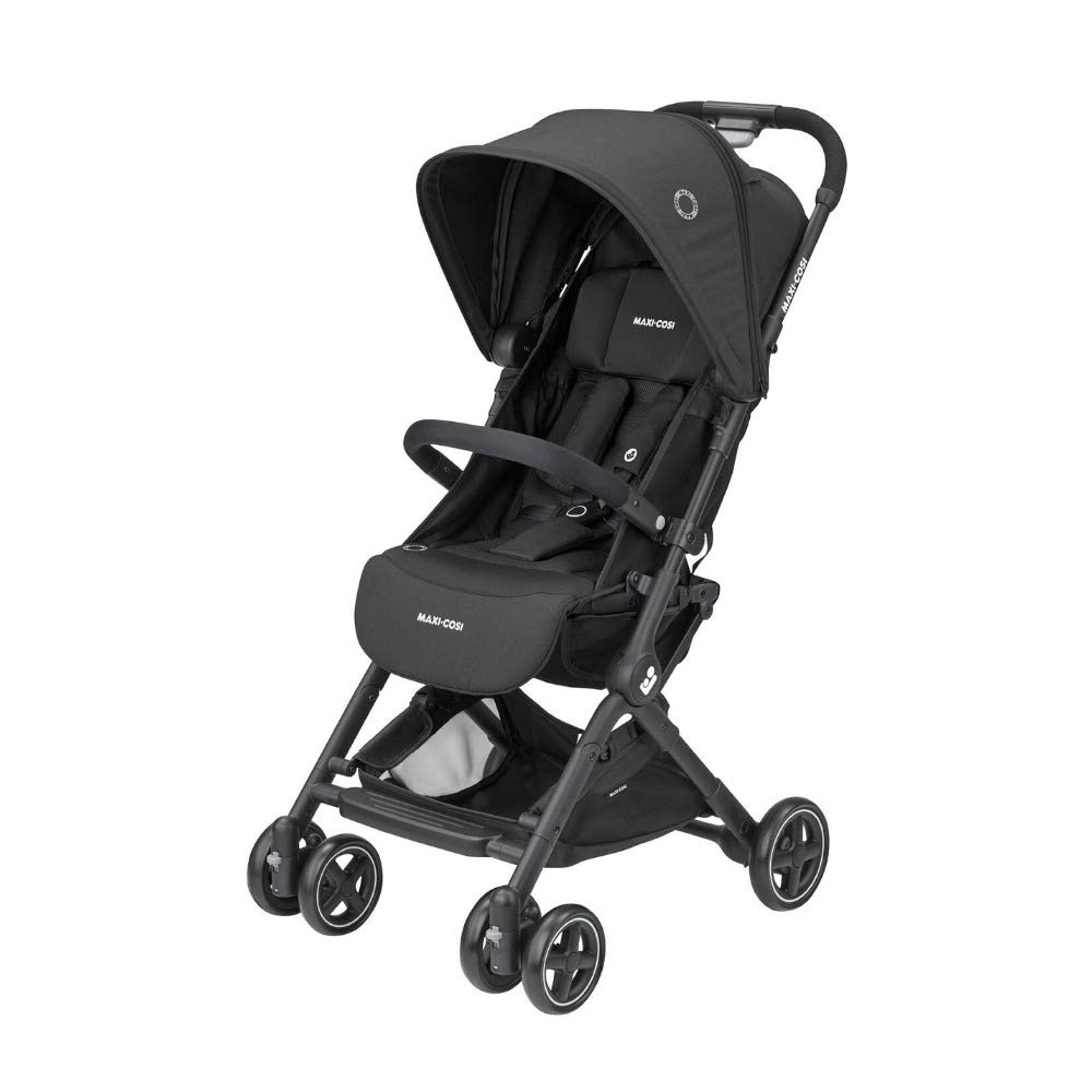 Maxi-Cosi Lara, lightweight and compact buggy, easy folding pram, usable from approx. 6 months to approx. 4 years, max. 22 kg, essential black, black