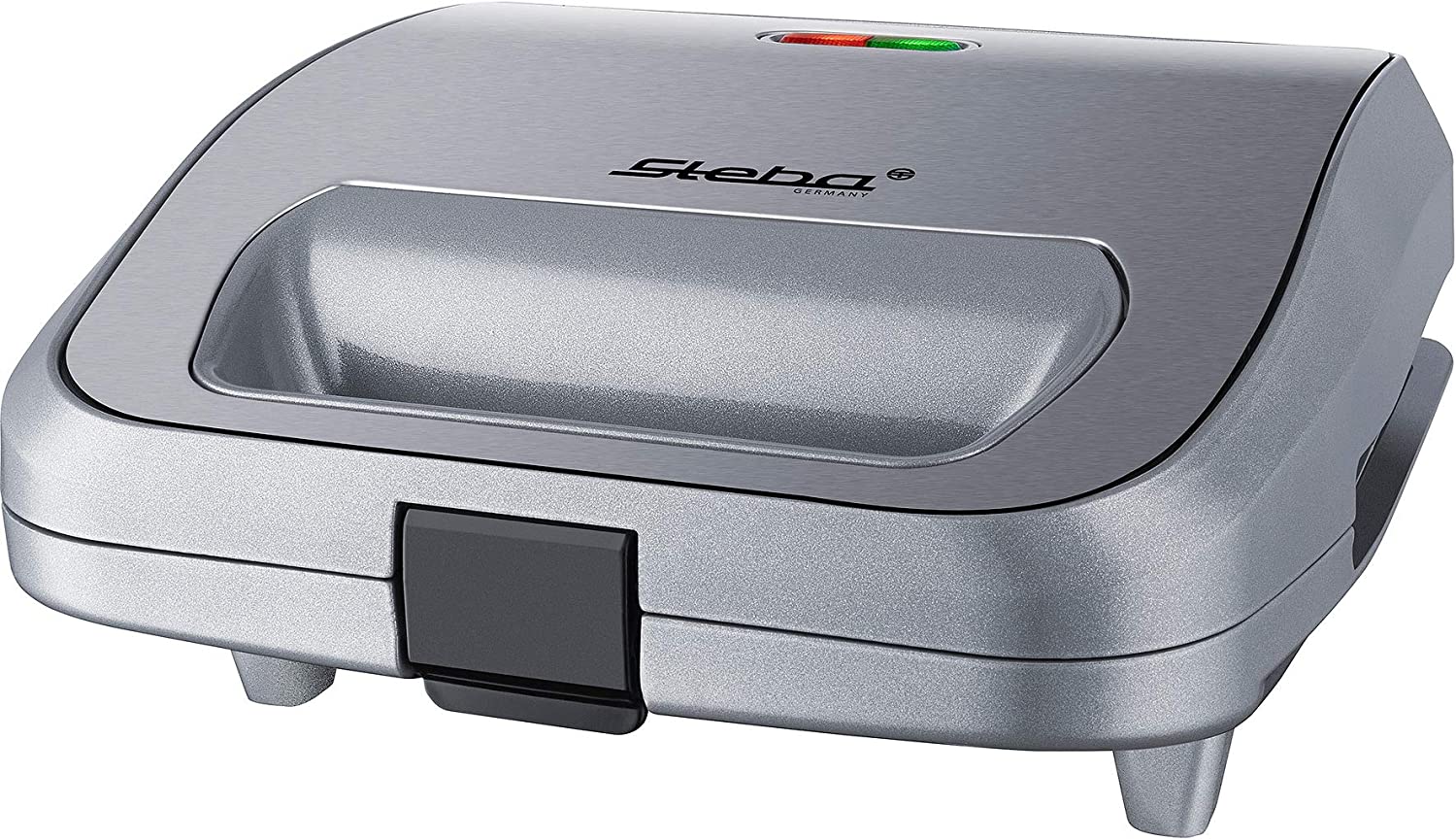 Steba 18-64-00 SG 65 Sandwich Maker, Set of 3, Non-Stick Coated Plates can be easily removed at the touch of a button, 750 W, Grey/Stainless Steel, Plastic