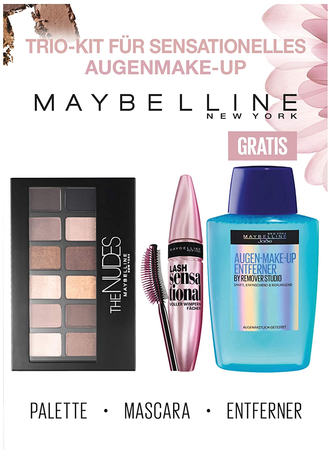 Maybelline New York Eyeshadow Palette Lash Sensational Kit with Free Eye Make Up Remover, 30 g