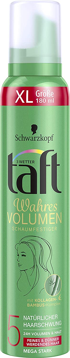 wetter taft  Three Weather Taffeta Foam-Fitting True Volume All Hair Types Mega Strong 5 6 Pack (6 x 180 ml)