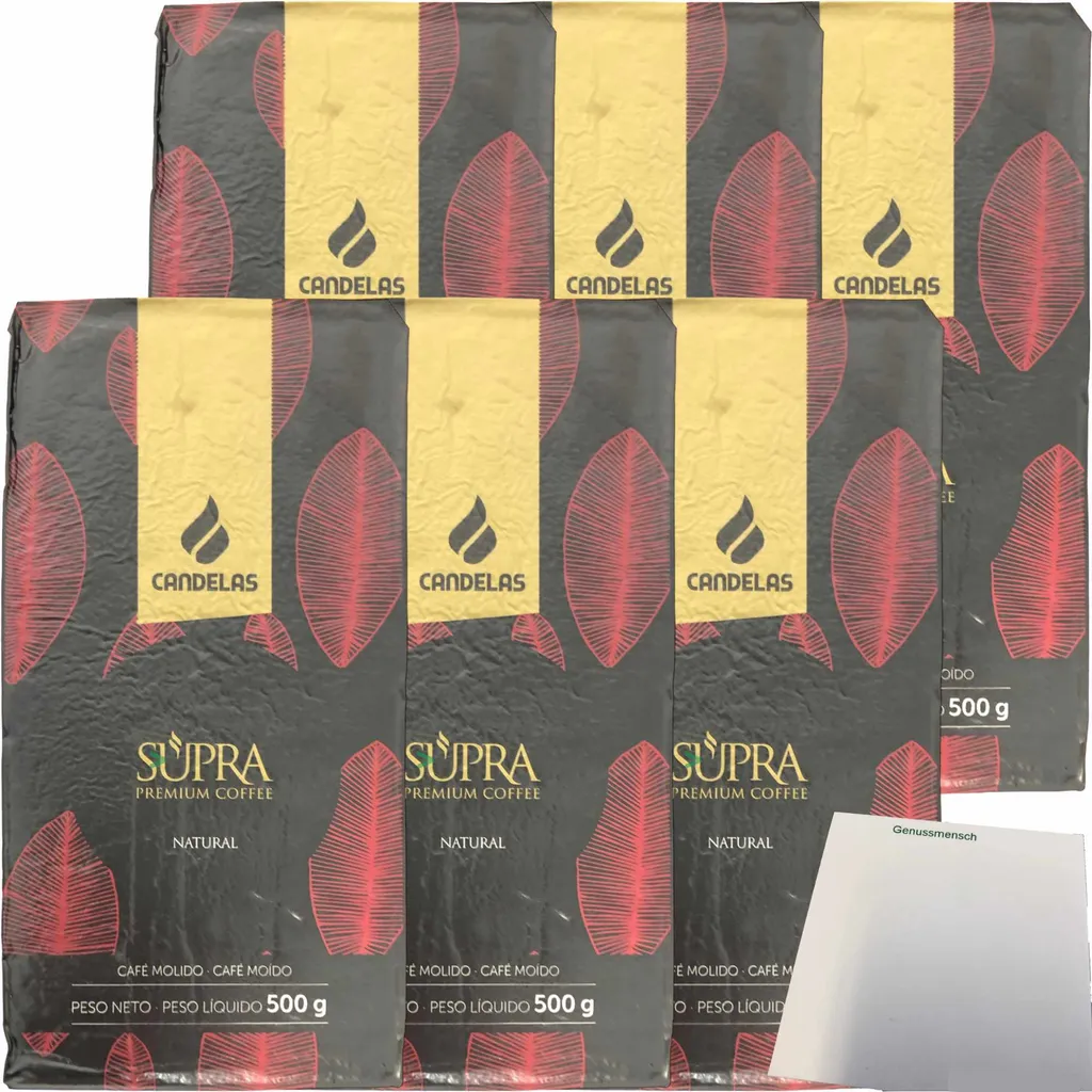 Cafe Candelas Supra Natural ground 6-pack (6x500g pack) + usy block