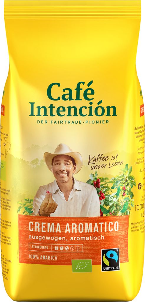 Café Intención CREMA AROMATICO Coffee Mega Value Pack, 12 x 1000g beans