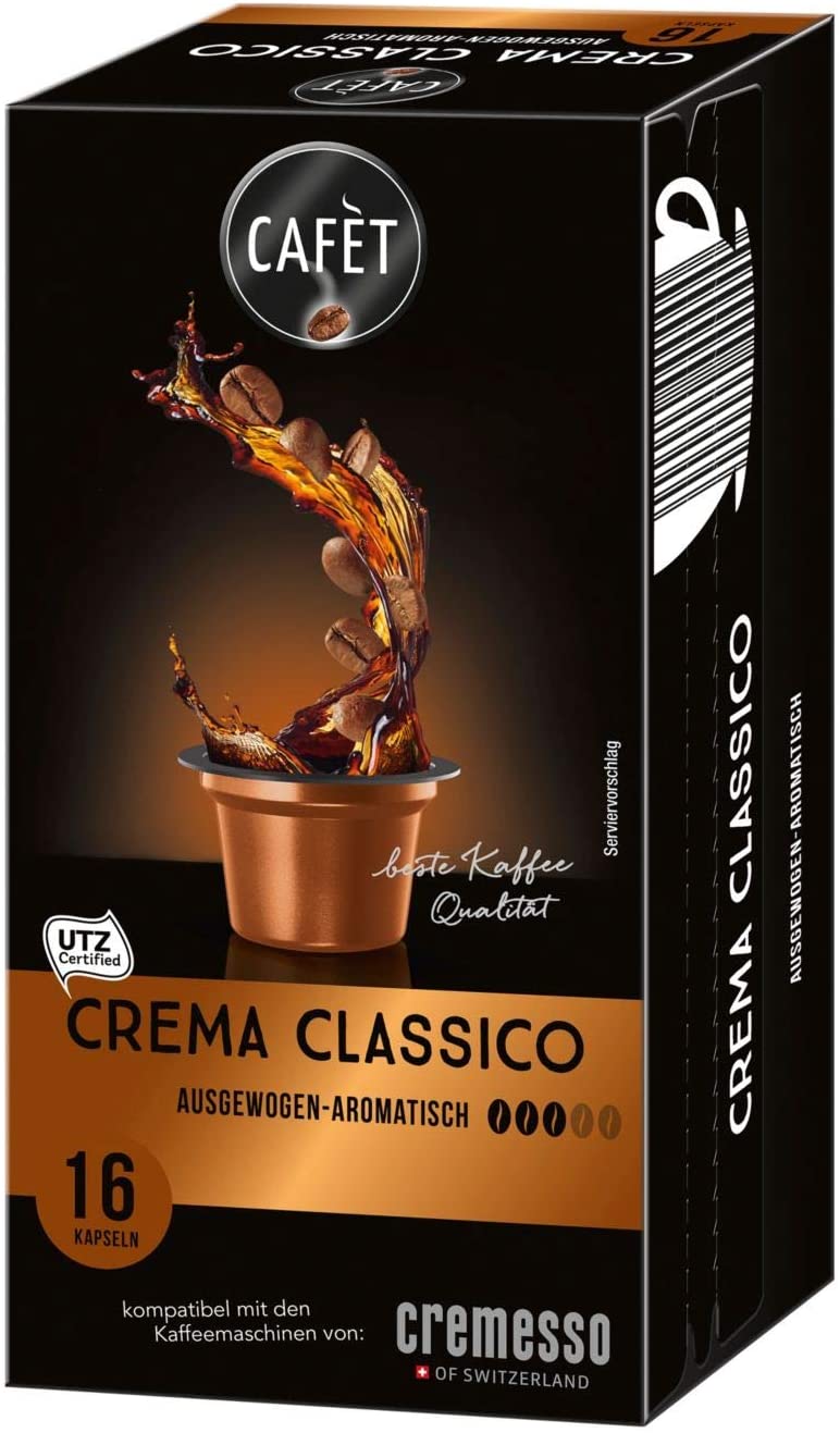 Cafet für Cremesso, Kaffekapseln Crema Classico 16 Stück