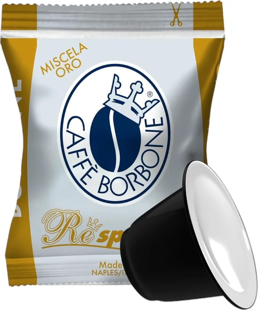 Caffè Borbone Coffee Capsules Respresso, Gold Blend - 50 capsules - Compatible with Nespresso home coffee machines*