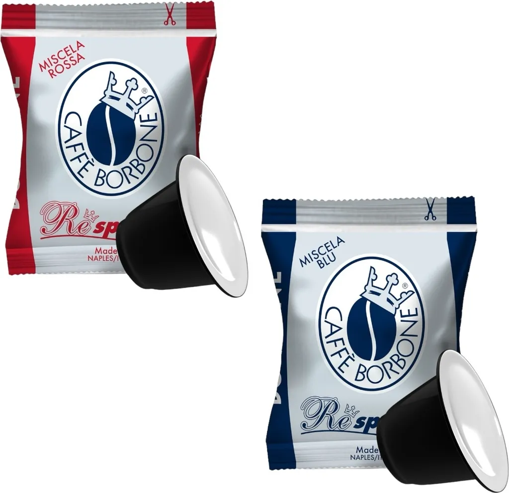 Caffè Borbone Coffee Capsules Respresso SET, 100x Blue 100x Red Blend Compatible with Nespresso home coffee machines*