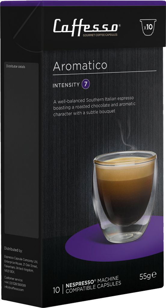 Caffesso Aromatico 10 pieces – 100% compatible coffee capsules for Nespresso, DeLonghi and Krups coffee machines.