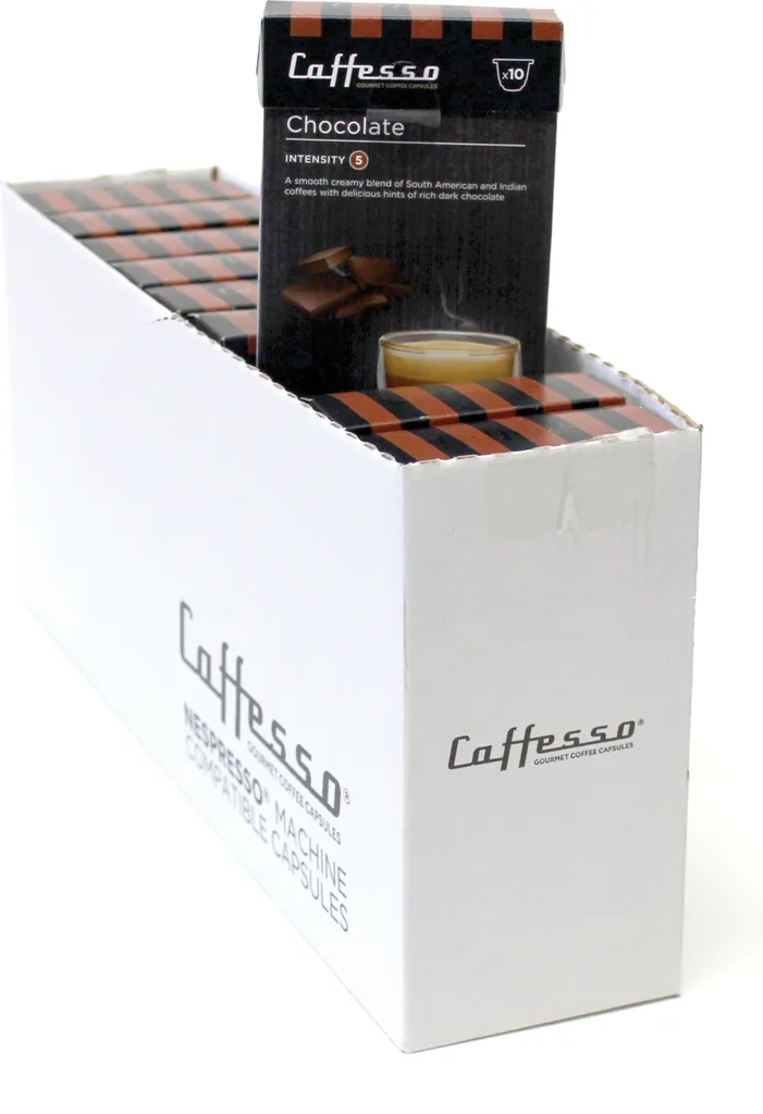Caffesso Chocolate 100 pieces – 100% compatible capsules for Nespresso, DeLonghi and Krups coffee machines.