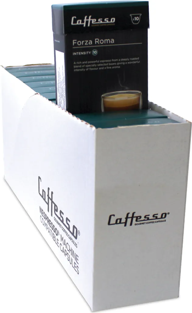 Caffesso Forza Roma PACK 100 pieces – 100% compatible capsules for Nespresso, DeLonghi and Krups coffee machines