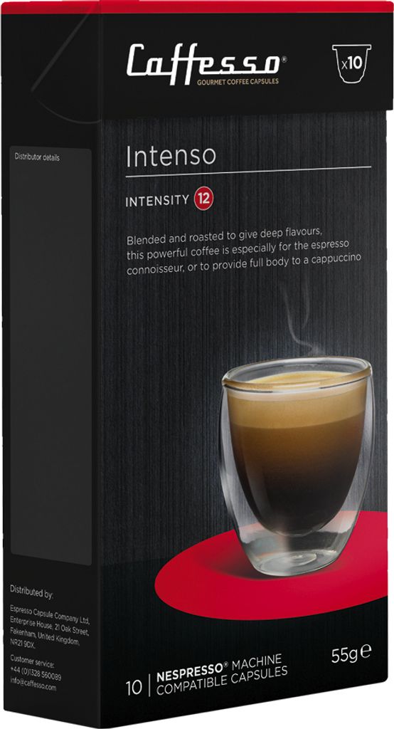 Caffesso Intenso 10 pieces – 100% compatible capsules for Nespresso, DeLonghi and Krups coffee machines