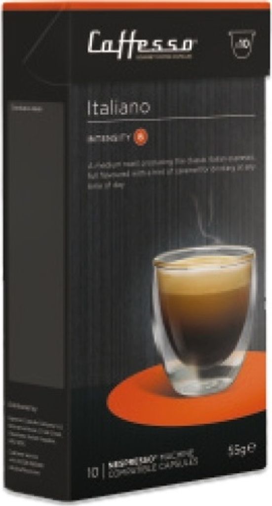 Caffesso Italiano 10 pieces – 100% compatible capsules for Nespresso, DeLonghi and Krups coffee machines