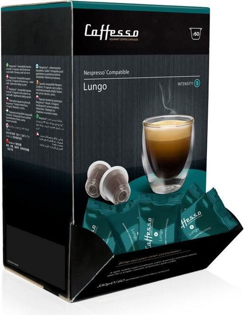 Caffesso Lungo 60 capsules – 100% compatible capsules for Nespresso, DeLonghi and Krups coffee machines.