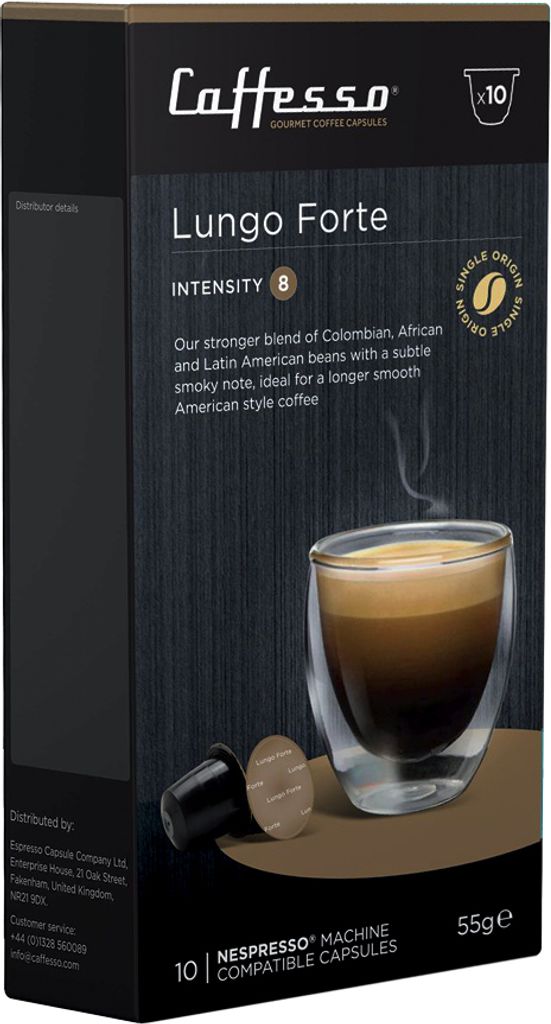 Caffesso Lungo Forte 10 pieces – 100% compatible capsules for Nespresso, DeLonghi and Krups coffee machines