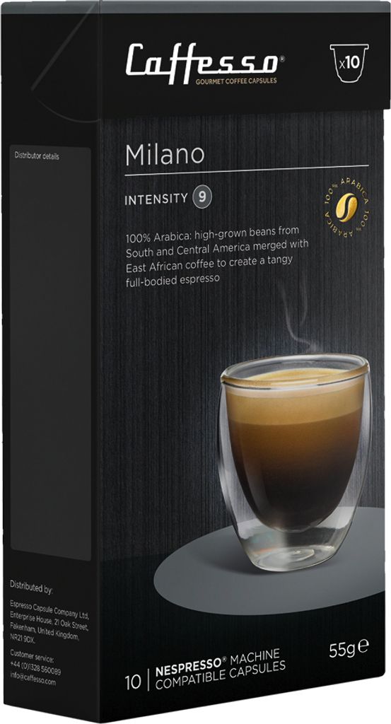 Caffesso Milano 10 pieces – 100% compatible capsules for Nespresso, DeLonghi and Krups coffee machines