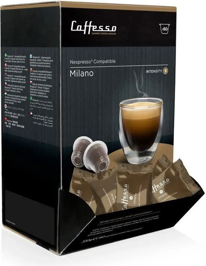 Caffesso Milano 60 capsules – 100% compatible capsules for Nespresso, DeLonghi and Krups coffee machines