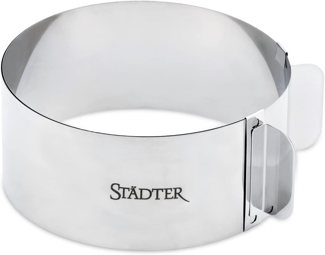 Staedter Städter Cake Ring Round Adjustable Metal Silver 15-30 x 9 cm