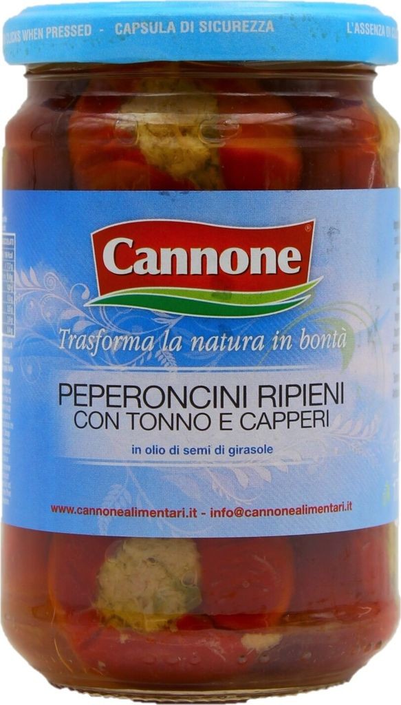 Cannone Peperoncini Ripieni con Tonno e Capperi 170g