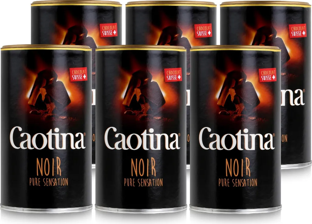 Caotina Noir dark drinking chocolate - cocoa powder with 45% cocoa content (6-pack)