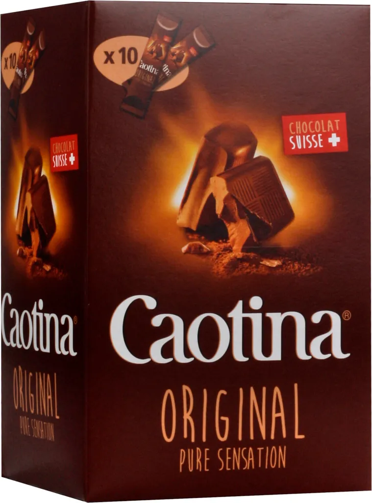 Caotina Original Drinking Chocolate Sticks with Swiss Chocolate 10x15g